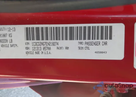 2014 Dodge Avenger Se z USA, uszkodzony, nr VIN 1C3CDZAG7EN218274